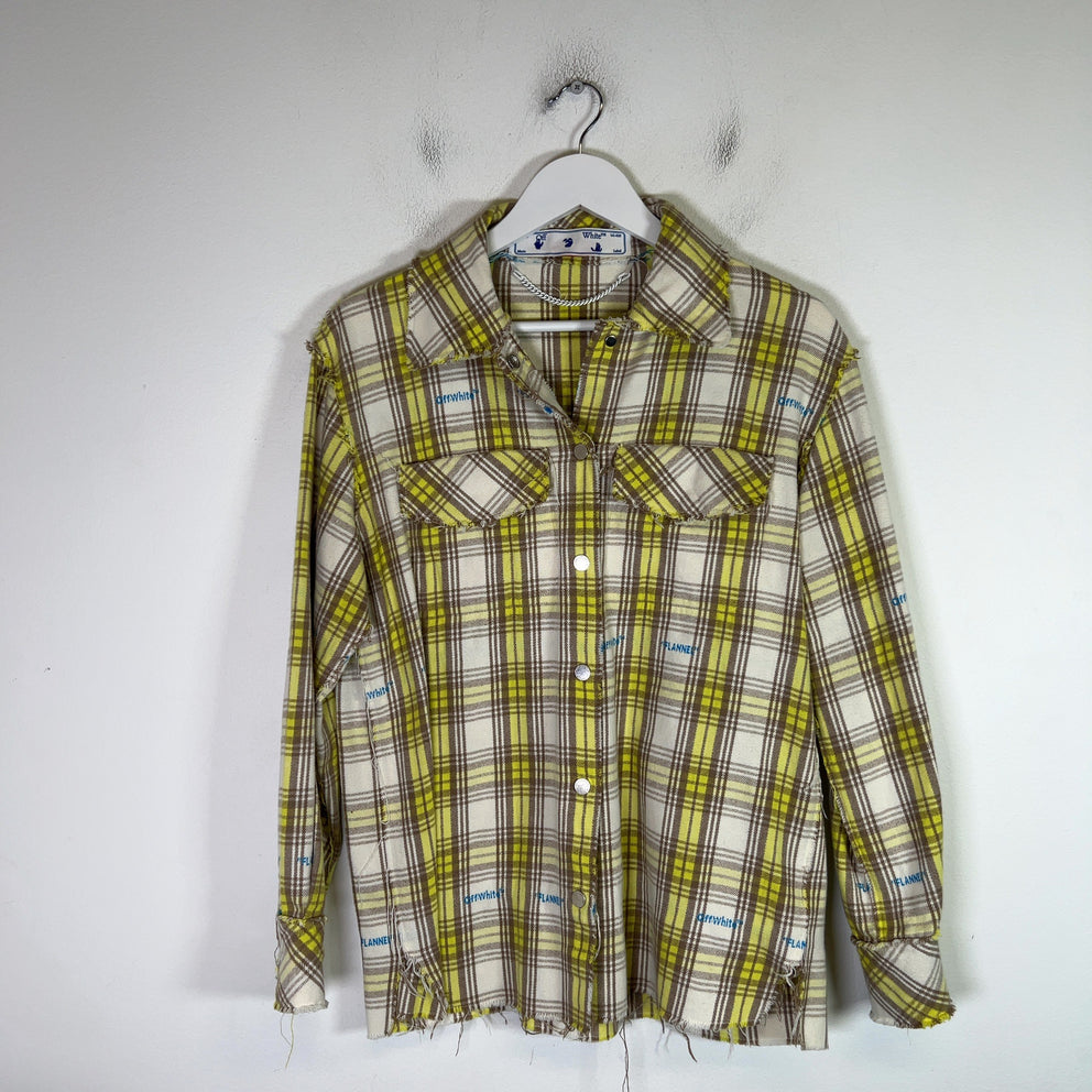 Off-White Plaid Flannel Shirt