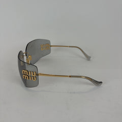 Miu Miu Wraparound Logo Sunglasses