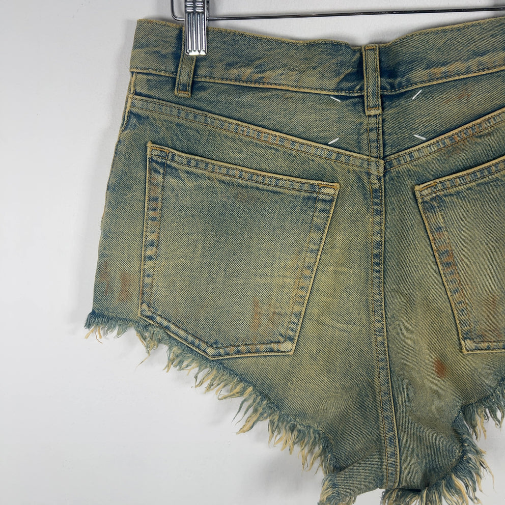 Maison Margiela Lightwash Paint Splatter Jean Shorts