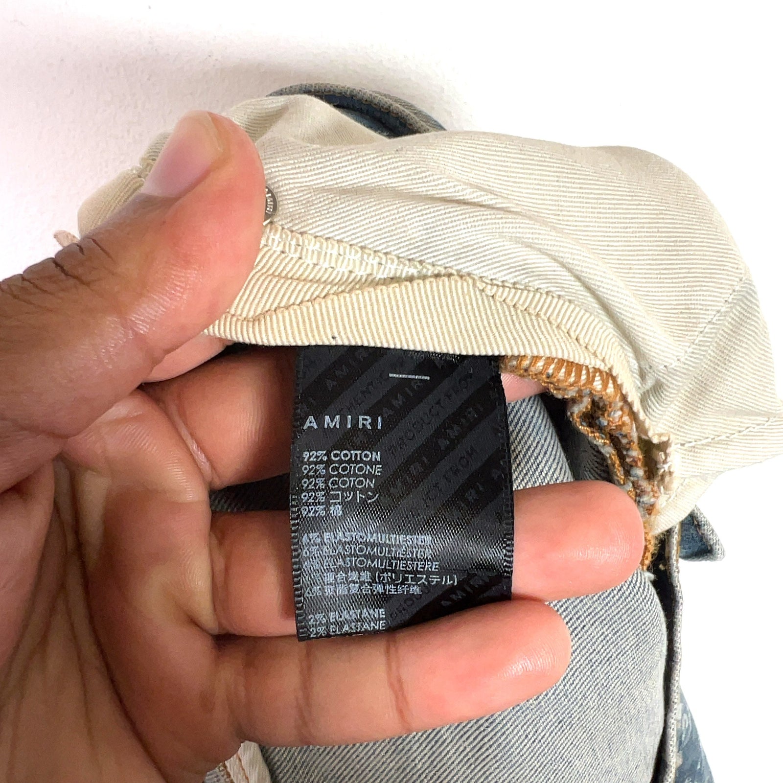 Amiri Clay Indigo Bleach Bandana Denim Jeans