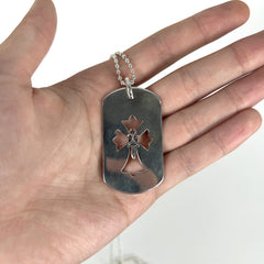Chrome Hearts Dagger Cross Dog-Tag Necklace