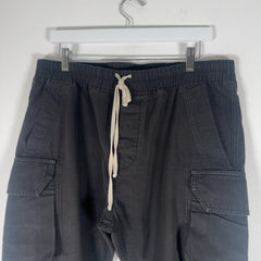 Rick Owens Black Cargo Pocket Drop Crotch Jogger Pant Size XL