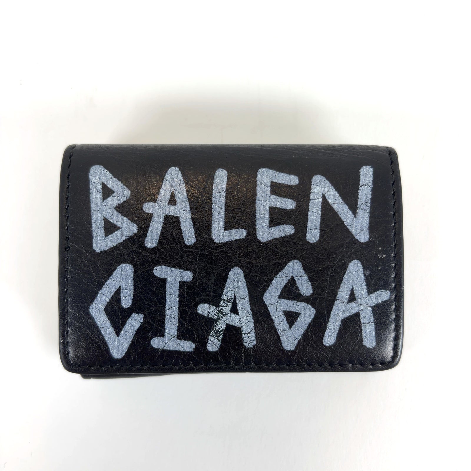 Balenciaga Tri-Fold Graffiti Leather Wallets