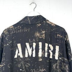 Amiri Army Stencil Silk Button-Up Shirt