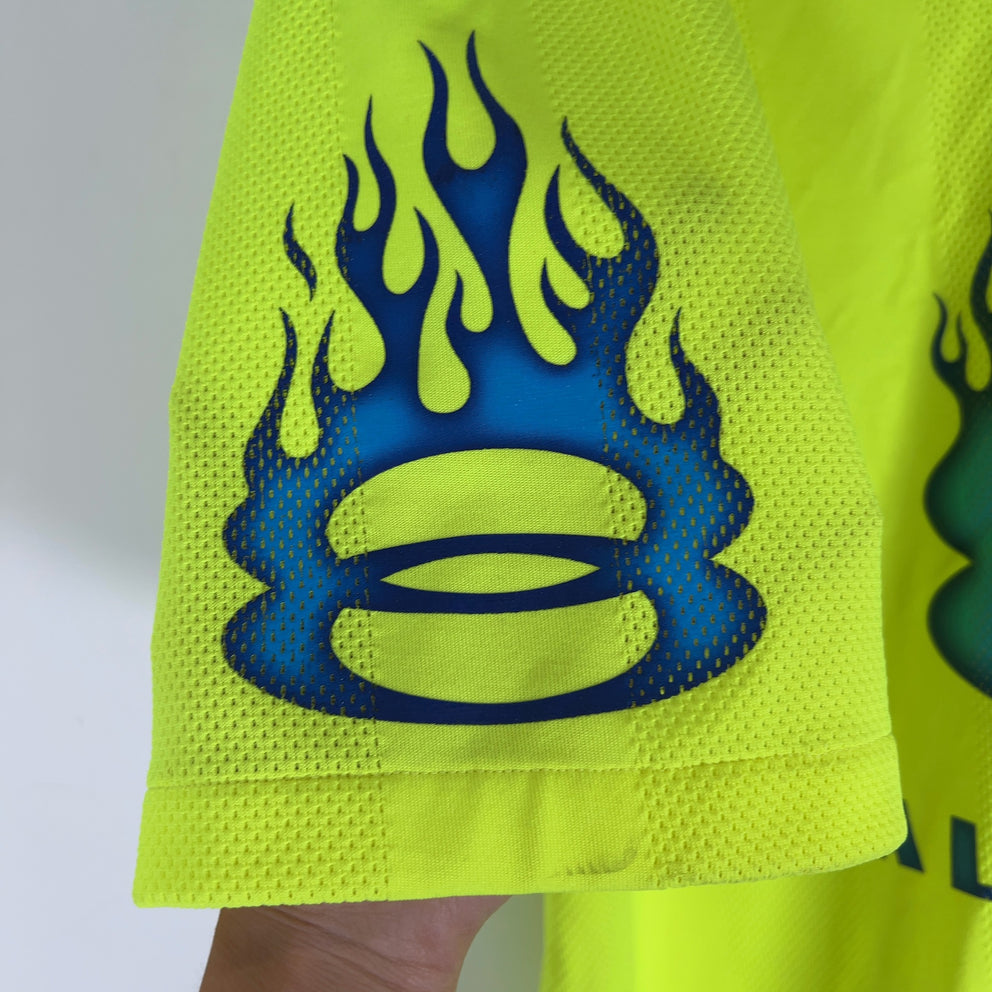 Balenciaga Unity Flame Button-Up Jersey Shirt