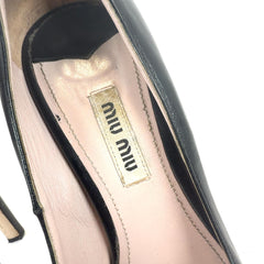 Miu Black Leather Pumps Heels