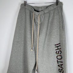 Satoshi Nakamoto Double Layer Studded Gemstone Logo Sweatpants