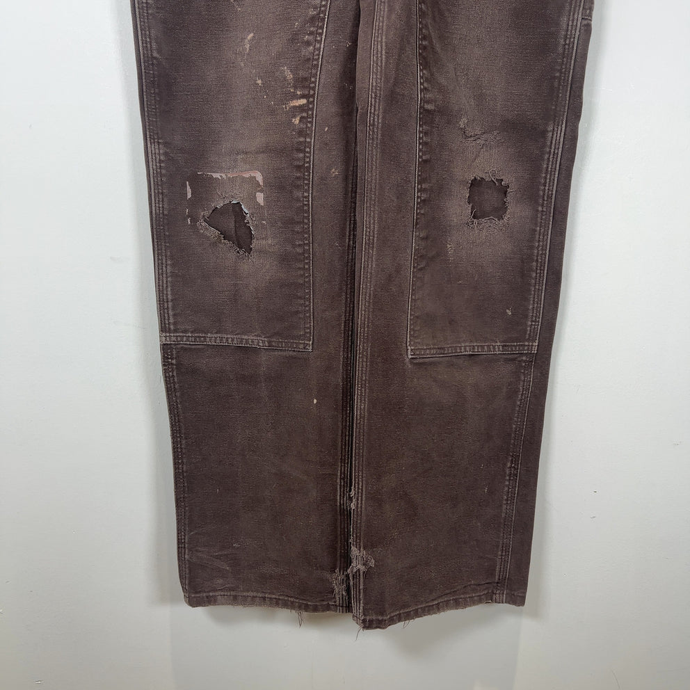 Carhartt Faded Brown Distressed 'Double Knee' Carpenter Pants