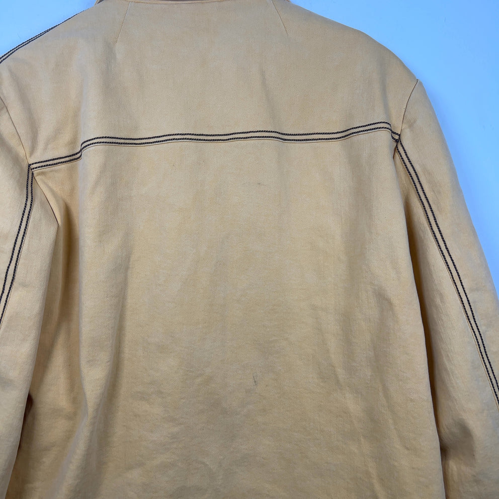 Marni Yellow Stitch Logo Denim Blazer
