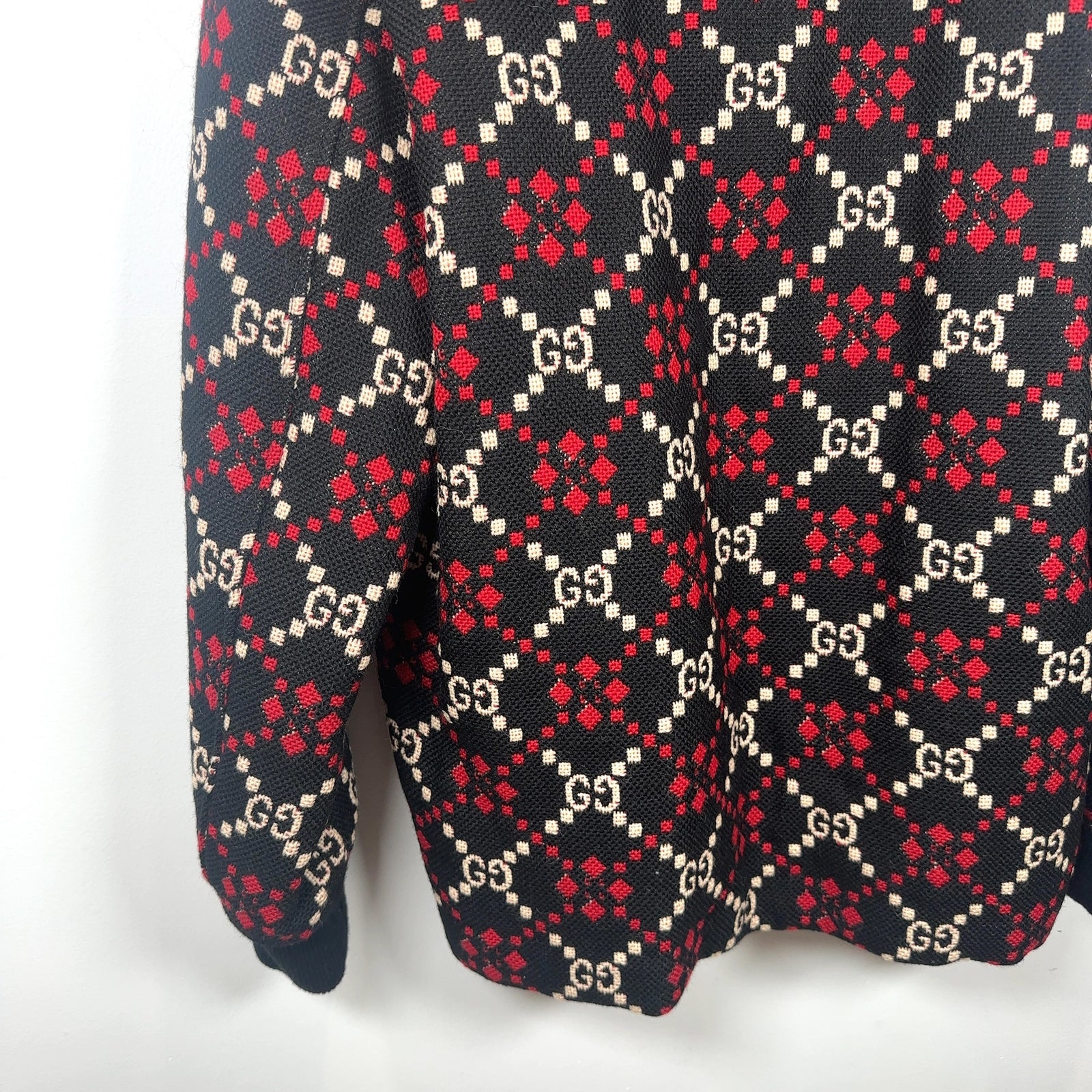Gucci Diamond Argyle Knit Jacket Size S