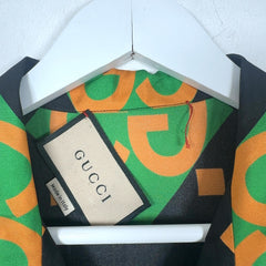 Gucci Mono-Block Silk Button-Up Shirt
