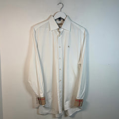 Burberry Brit Check Plaid On Collar And Cuff Shirt