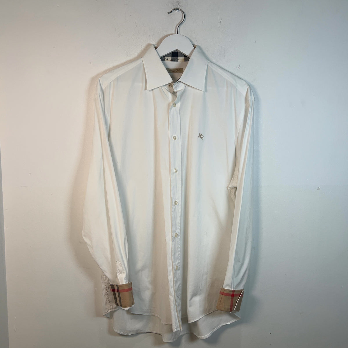 Burberry Brit Check Plaid On Collar And Cuff Shirt