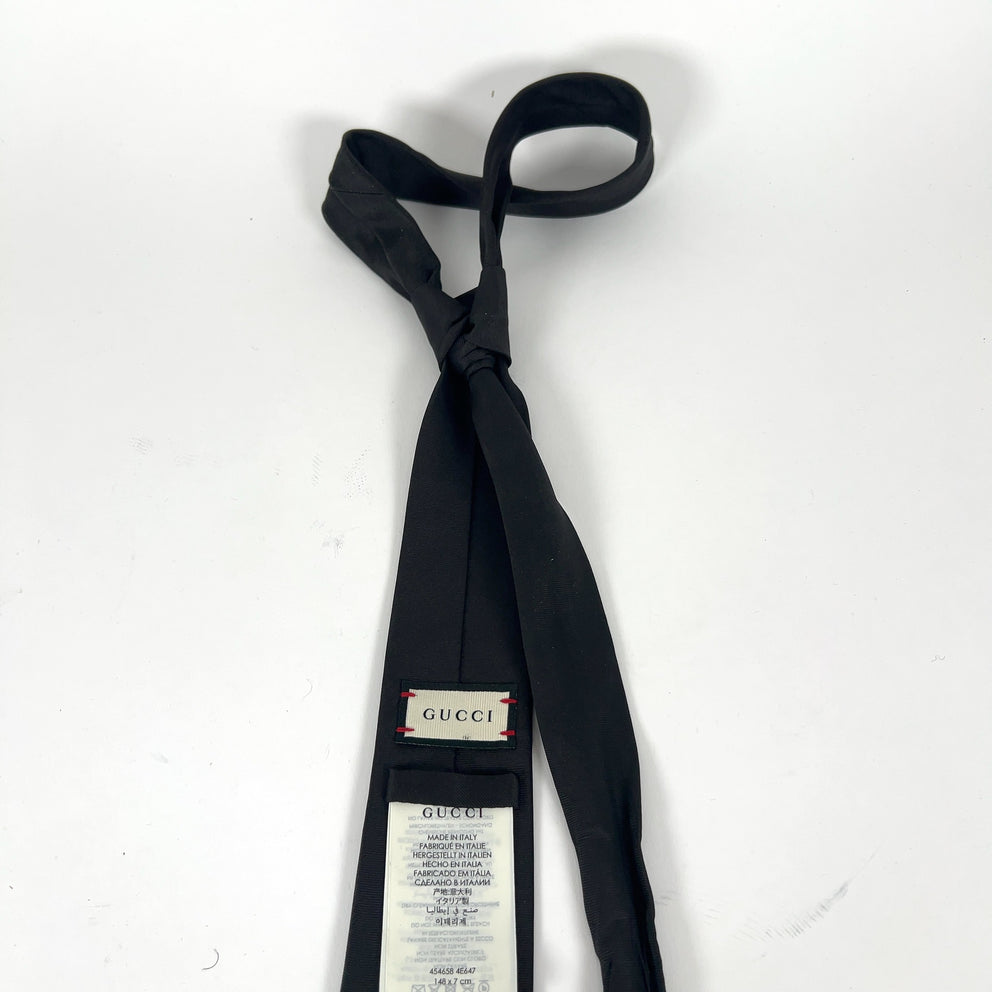 Gucci Slim Black 'Bee' Tie