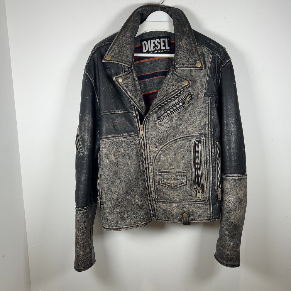 Diesel Blanket Lined Vintage Leather Jacket