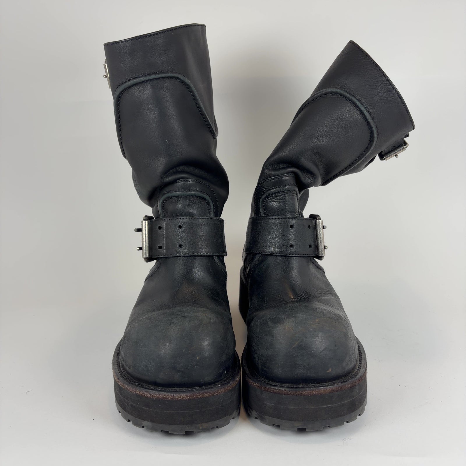 Balenciaga Distressed Leather Venom Engineer Boots