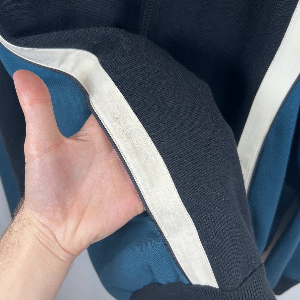 Louis Vuitton Color Block Leather/Knit Track Jacket