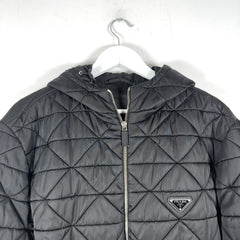 Prada Plaque Logo Quilted Puffer Jacket