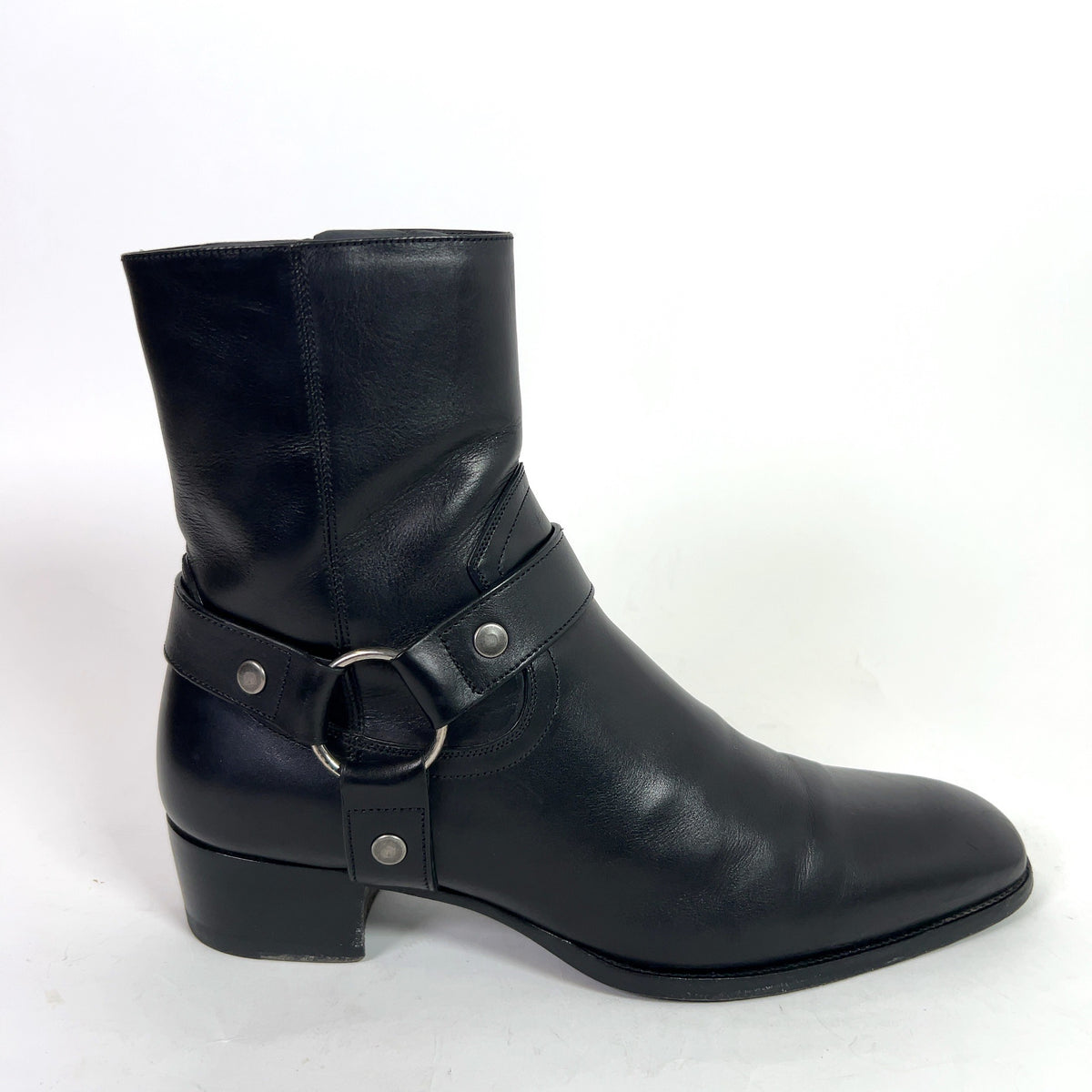 Saint Laurent Wyatt Leather Harness Boots