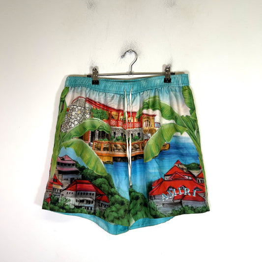 Amiri Eden Rock 'St. Barthélemy' Silk Shorts