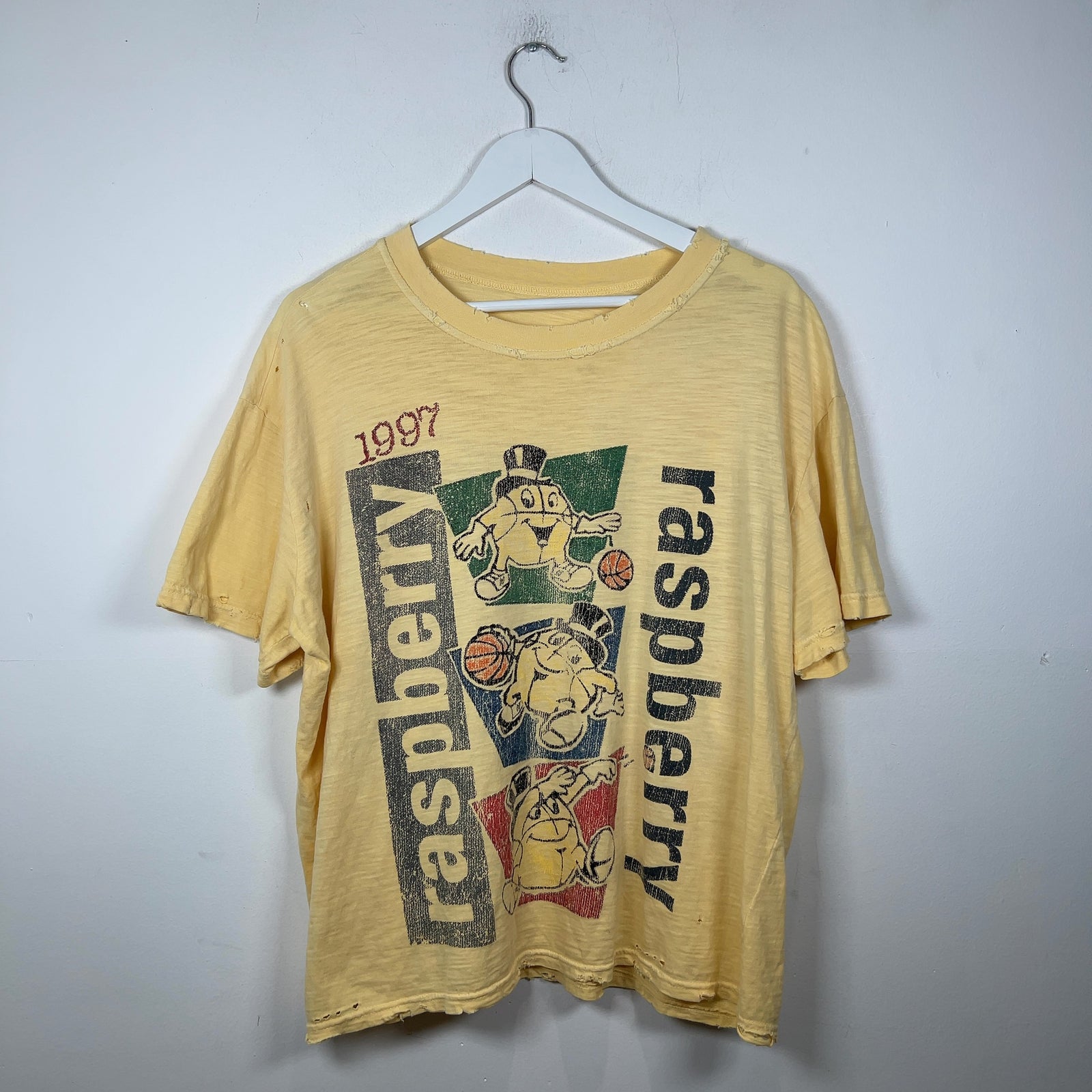 Raspberry Hills 1997 Basketball Graphic Distressed T-Shirt