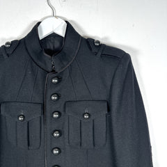 Number (N)ine AW06 'NOIR' Black Leather Hybrid Wool Napoleon Jacket Size 2