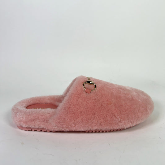 Gucci Horsebit Shearling Mule