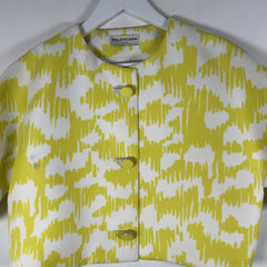 Balenciaga Crop Jacket White/Yellow Size M
