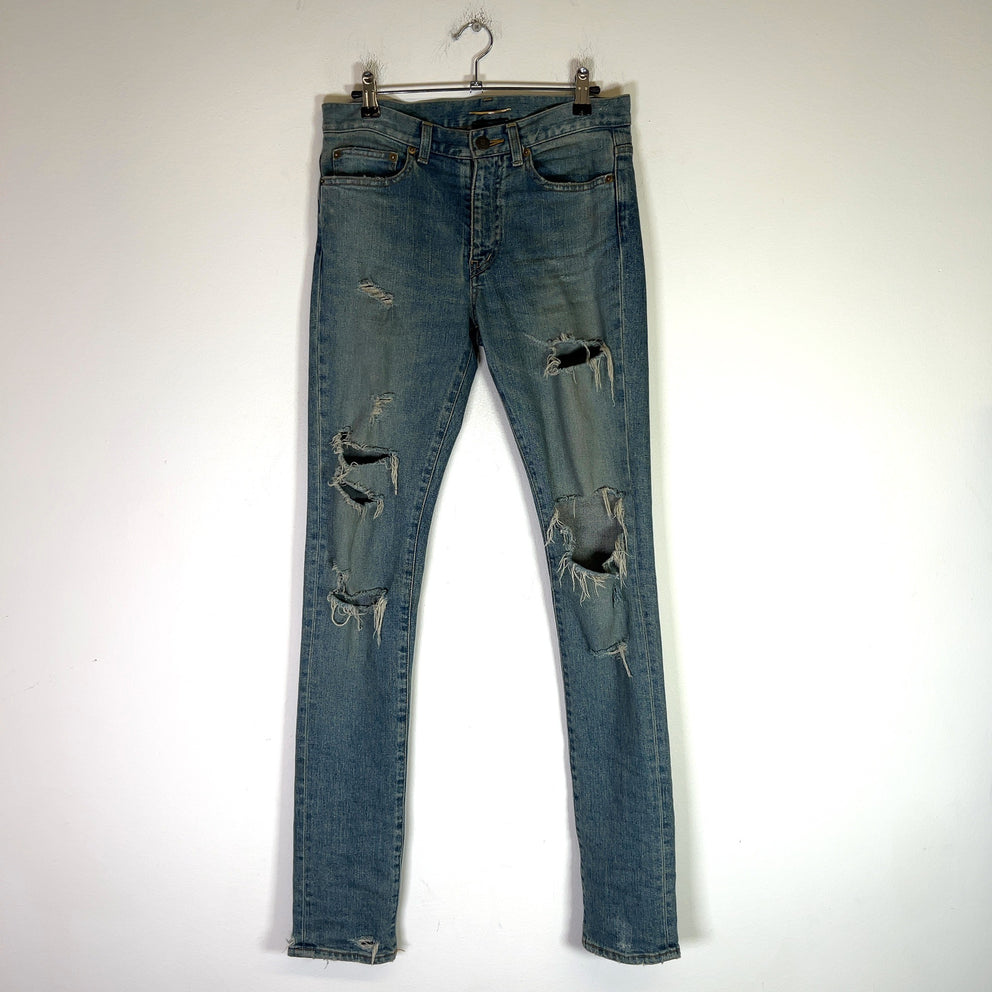 Saint Laurent Paris SS15 D05 Crash Denim Jeans