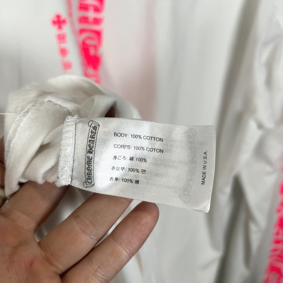 Chrome Hearts Pink Spell Out Logo Bar Longsleeve