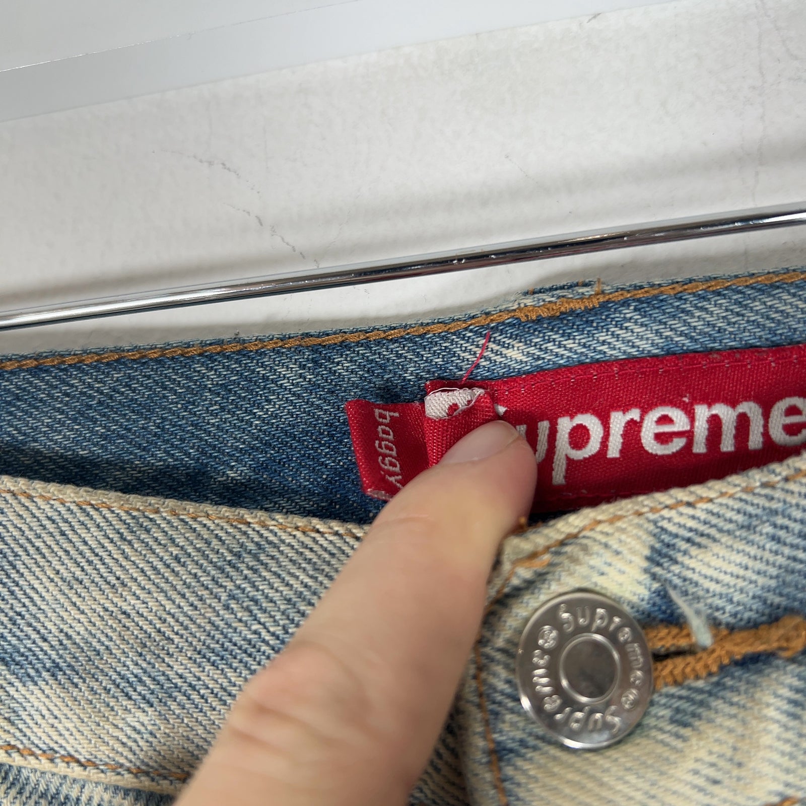 Supreme Embroidered 'New York' Denim Baggy Jeans
