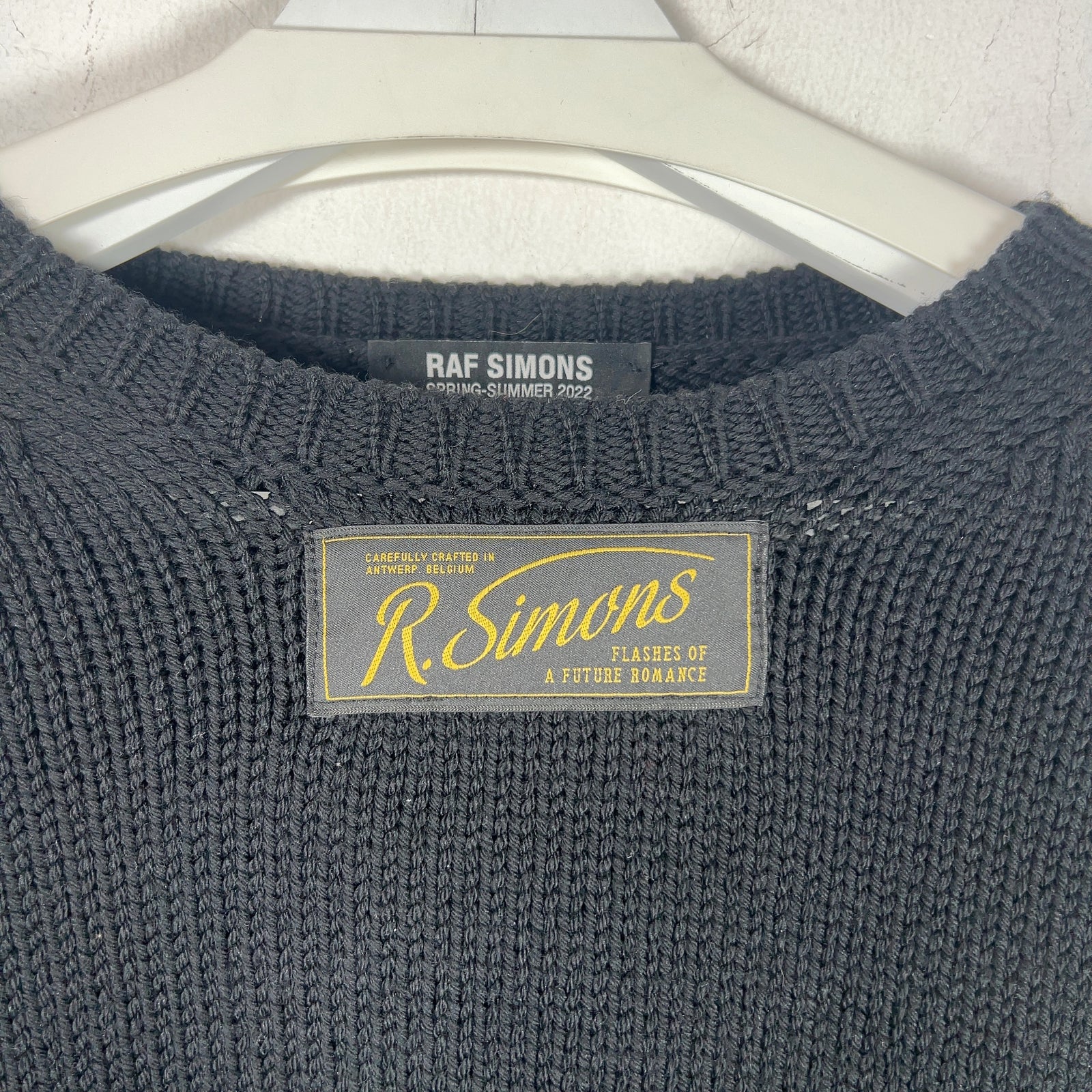 Raf Simons 'R' Heavy Knit Cropped Sweater