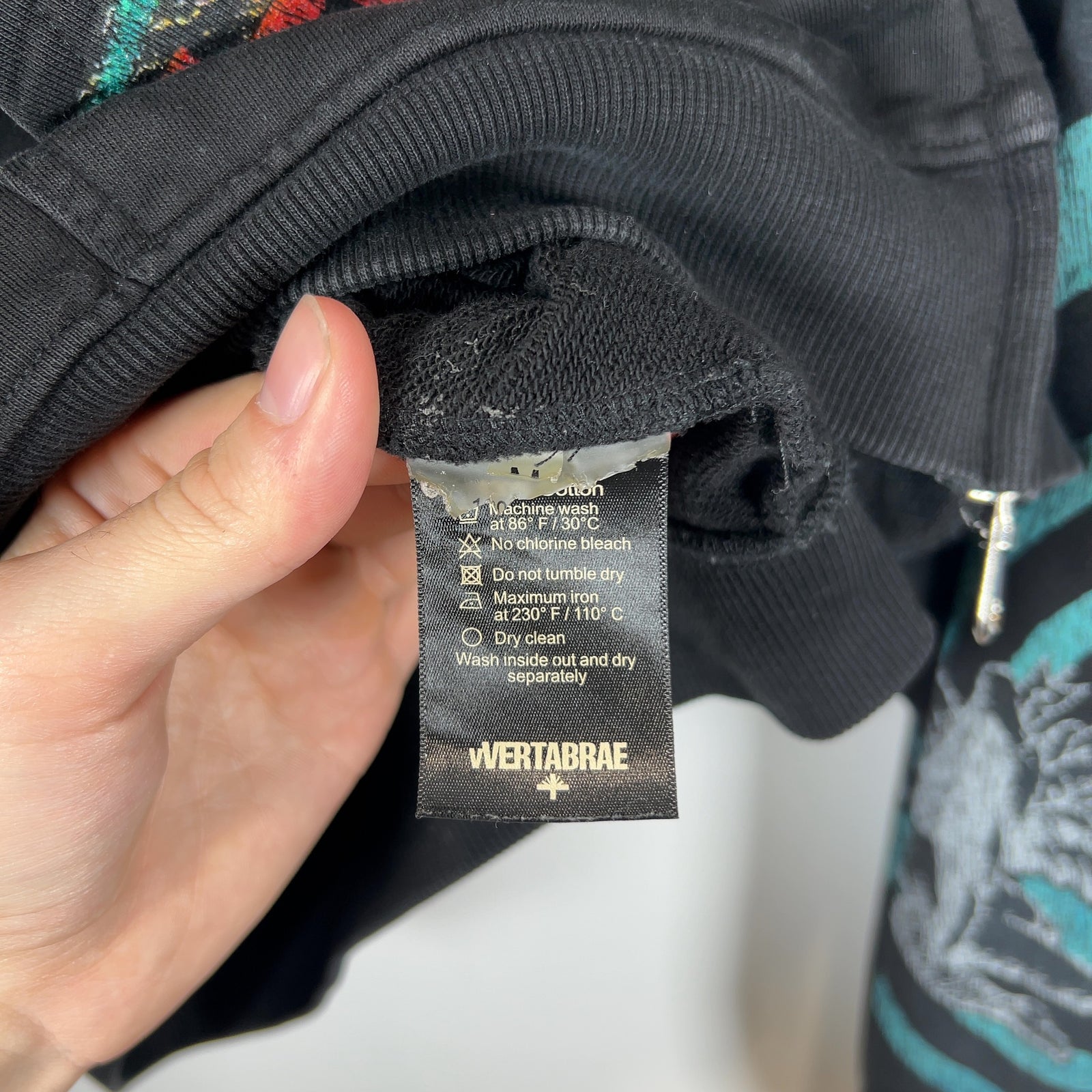 Vertabrae Montage Black Zip Up Hoodie
