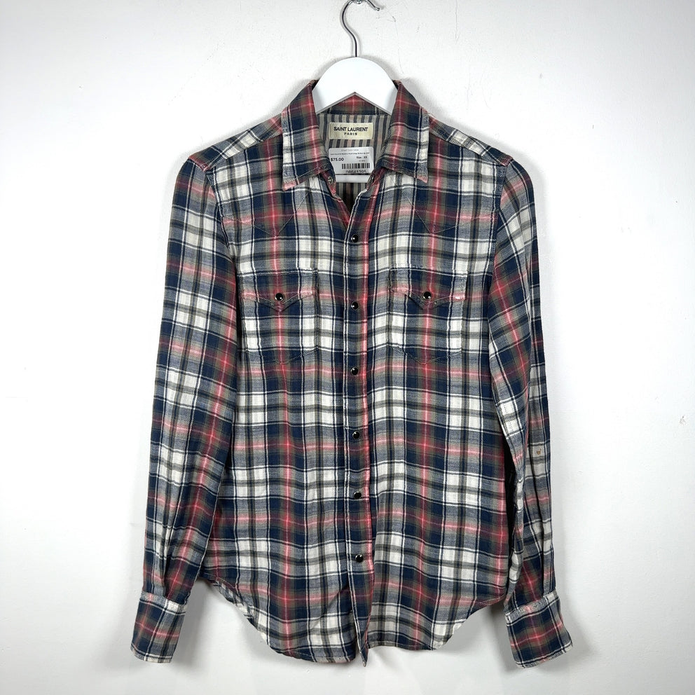 Saint Laurent Western Pearl Snap Button Up Shirt