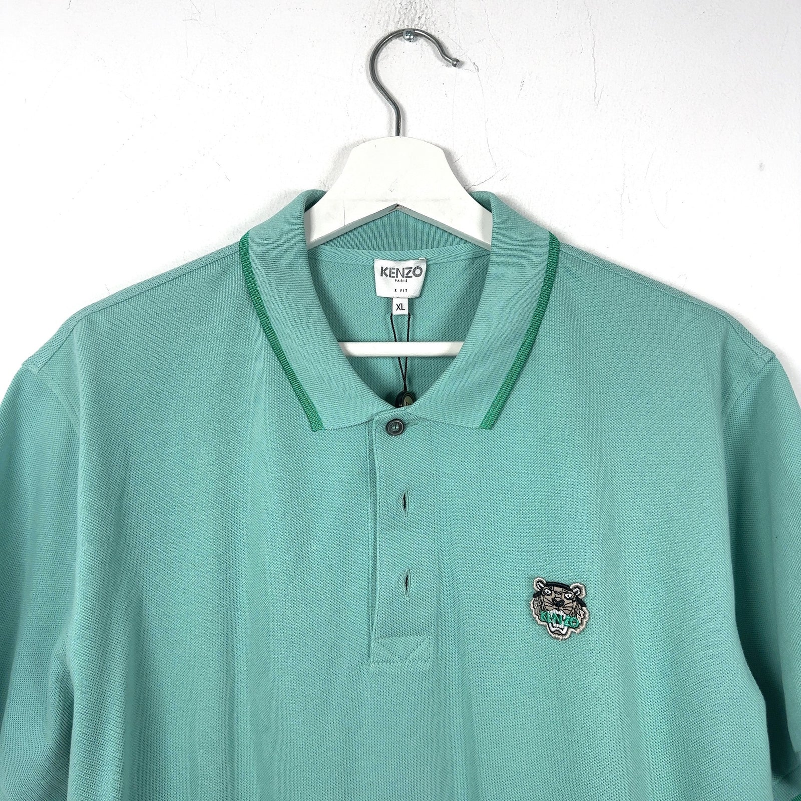 Kenzo Teal Tiger Embroidered Logo Polo
