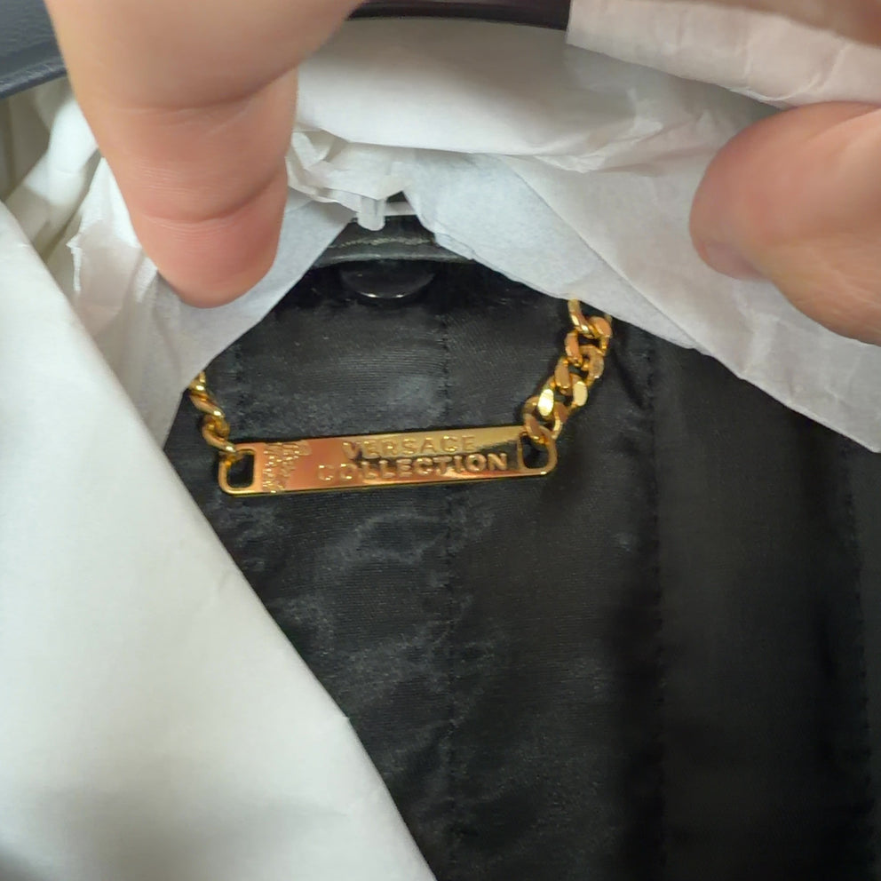 Versace Deer & Rabbit Fur Zipper Leather Jacket