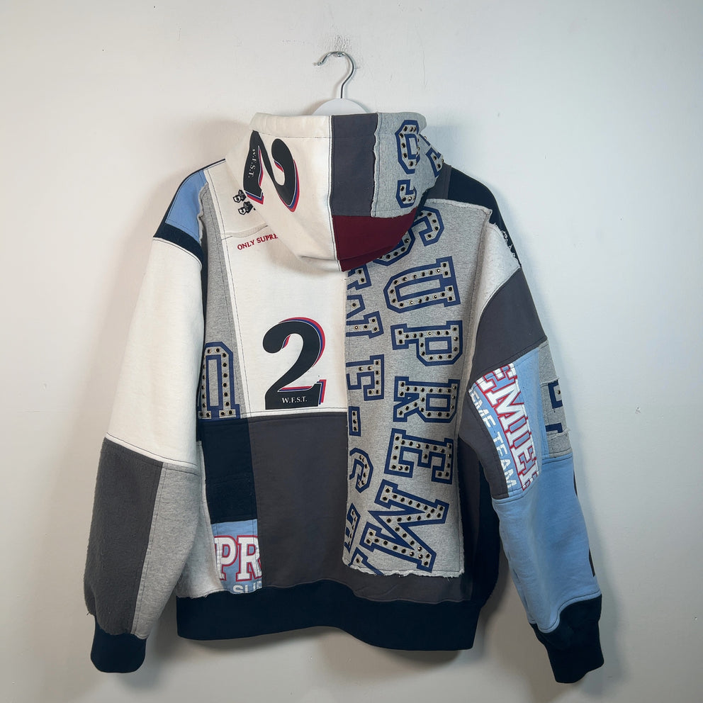 Supreme Patchwork Zip Up Hoodie Size M