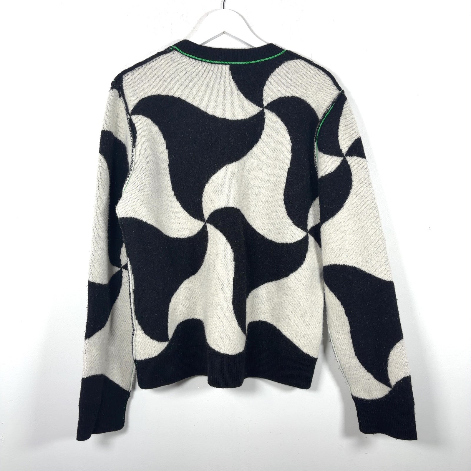 Bottega Veneta Wool Knit Contrast Stitching Sweater