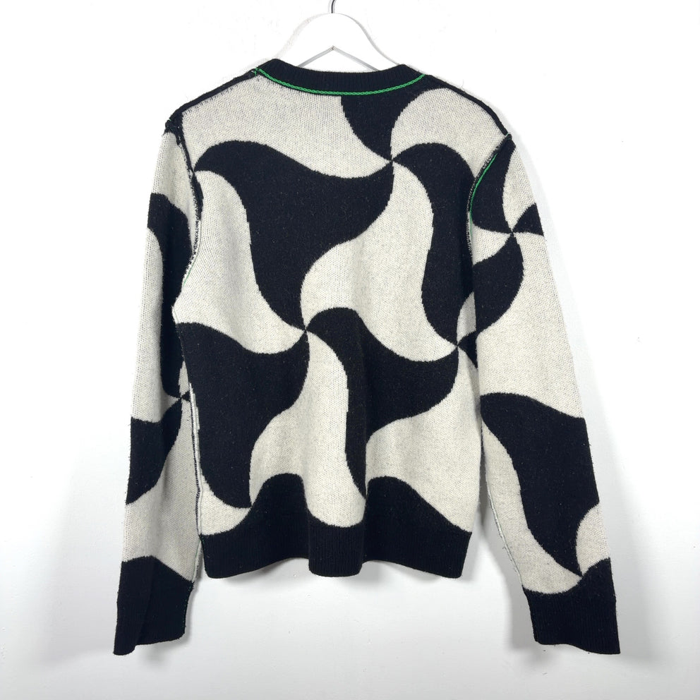 Bottega Veneta Wool Knit Contrast Stitching Sweater