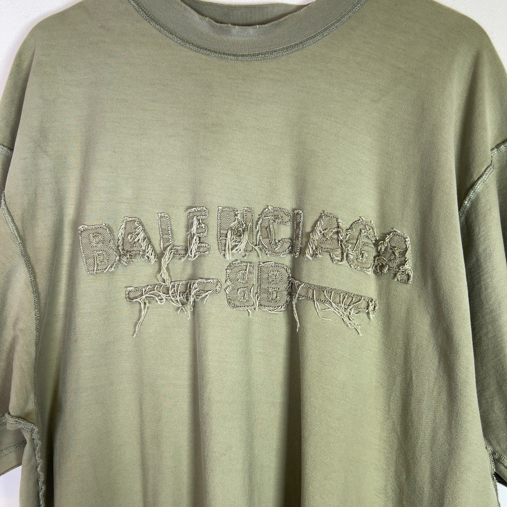 Balenciaga Inside Out Distressed Logo T-Shirt