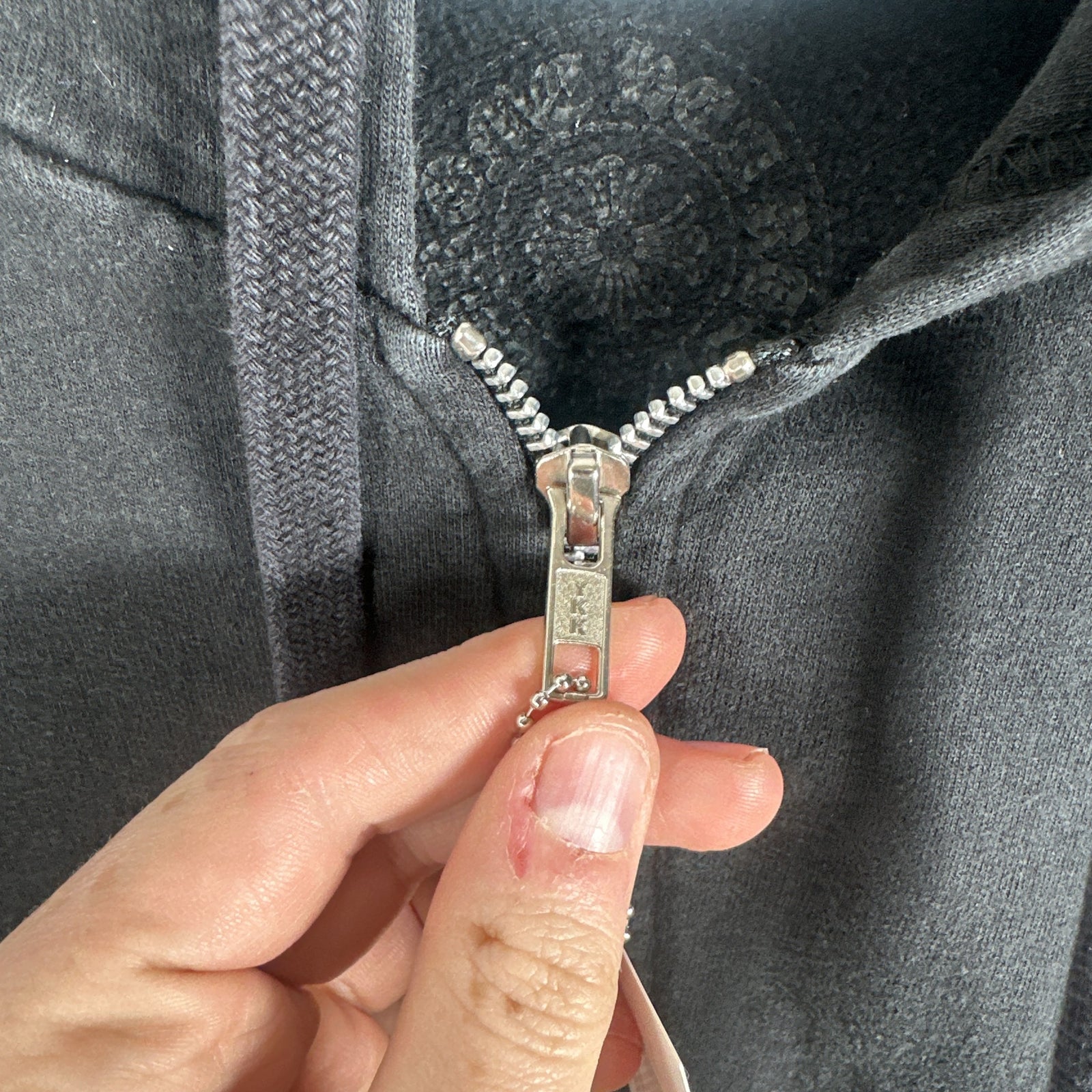 Chrome Hearts Spell-Out Back Graphic Zip Up Hoodie Size M