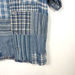 RRL Indigo Patchwork Camp Shirt