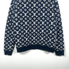 Louis Vuitton Blue Woven Monogram Crewneck