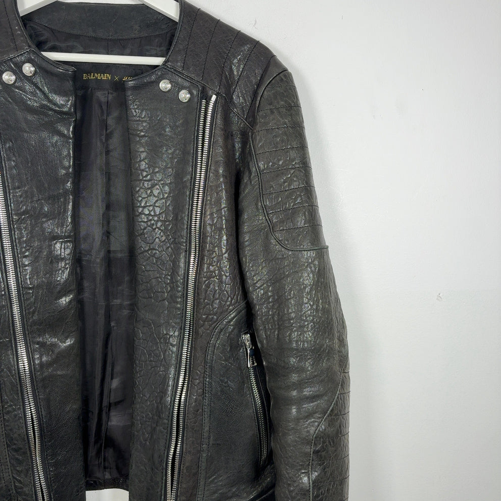 Balmain x HM AW15 Double Zip Leather Biker Jacket