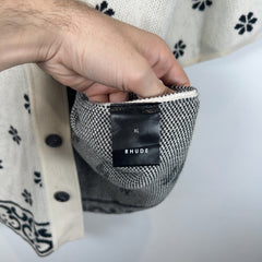 Rhude Floral Motif Knit Button Up Shirt