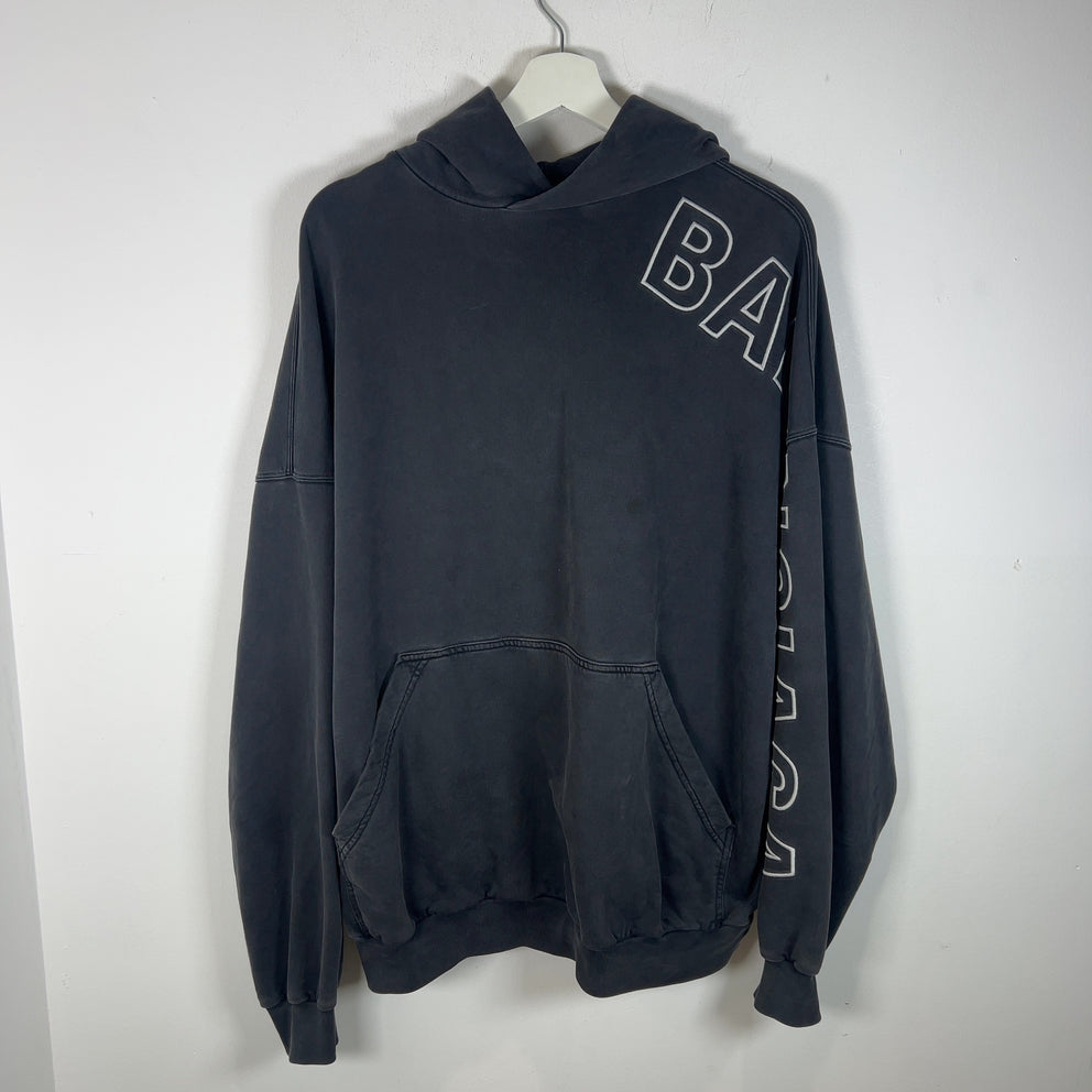 Balenciaga Embroidered Logo Sleeve Hoodie