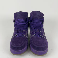 Louis Vuitton Purple Suede Trainer Hightop Sneakers