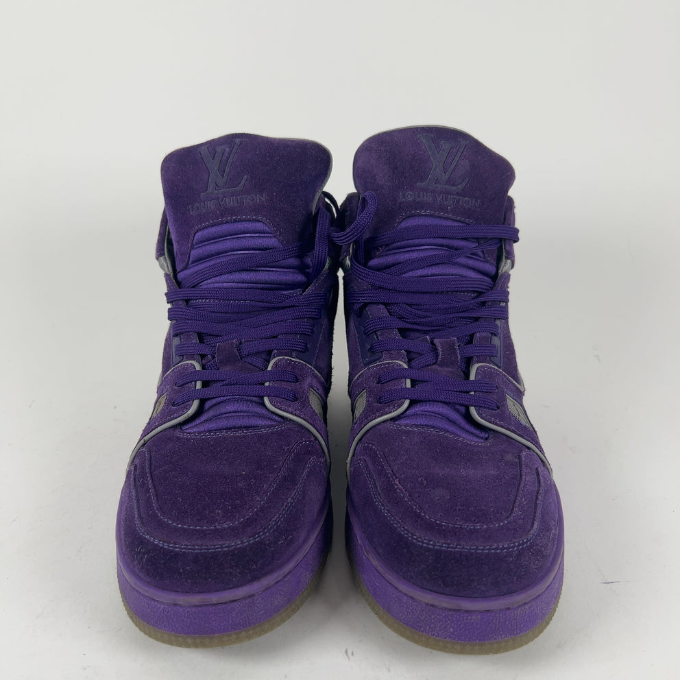Louis Vuitton Purple Suede Trainer Hightop Sneakers