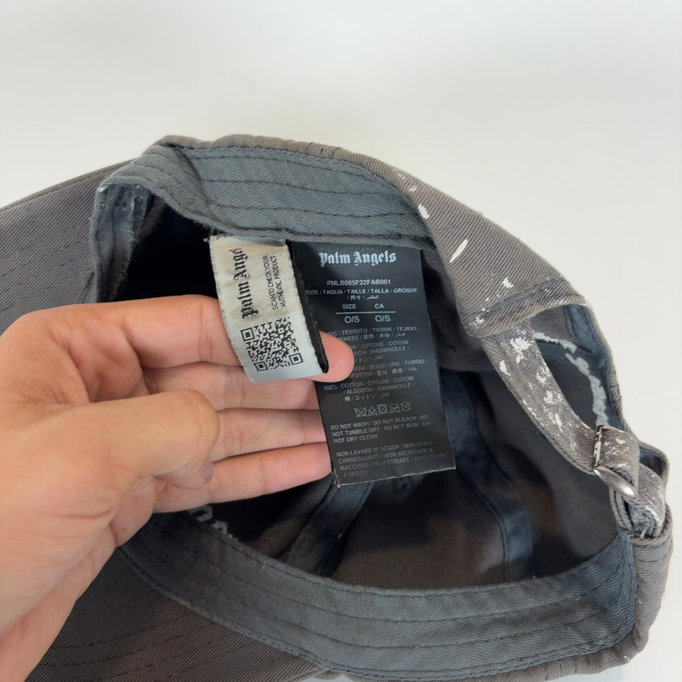 Palm Angels Distressed Faded Black Hat