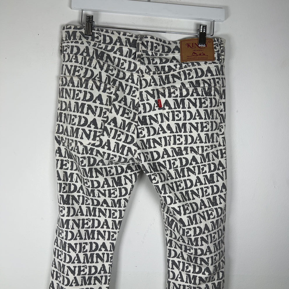 Hysteric Glamour 'Damned' Allover Script Jeans